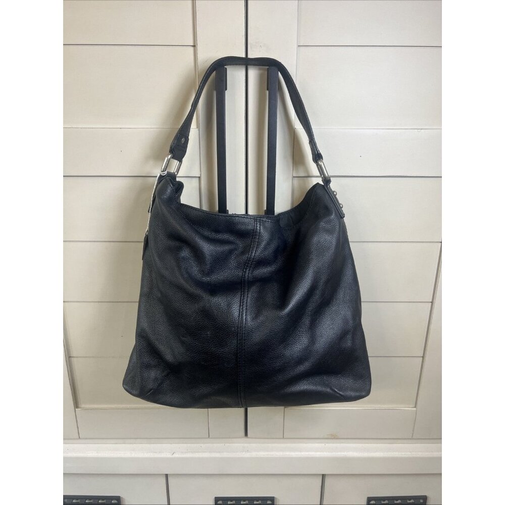 Kooba Classic Black Genuine Leather Hobo Style Tote Bag Hand Bag - Picture 1 of 16
